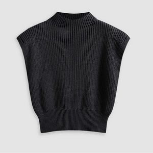 Cider Size S Solid High Neck Knit Top